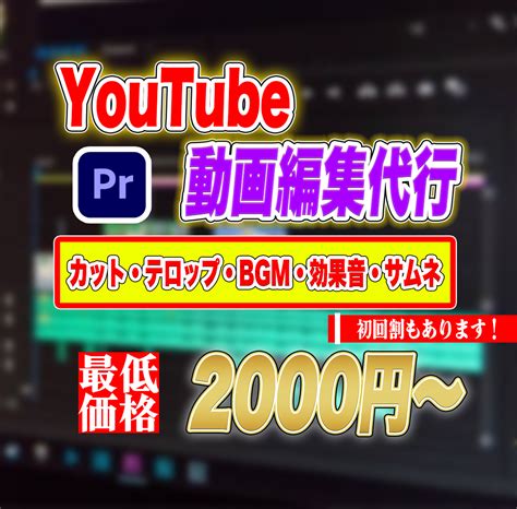 2000円〜最安値youtubeの動画編集します ご要望に沿った動画を作れるように精一杯頑張ります！ 動画編集 ココナラ