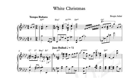 Jazz Piano White Christmas Beegie Adair Sheet Music Youtube