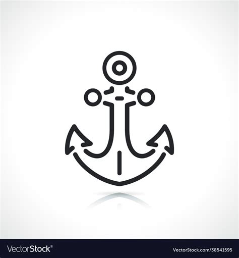 Boat Anchor Thin Line Icon Royalty Free Vector Image