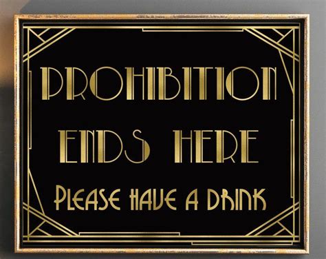 Great Gatsby Party Decorations Party Supplies Prohibition Era Sign