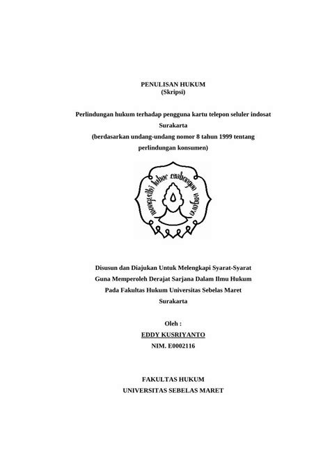 PDF PENULISAN HUKUM Skripsi Perlindungan Hukum Eprints Uns Ac Id