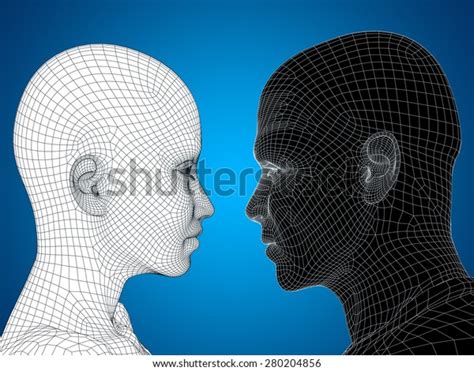 Concept Conceptual 3d Wireframe Mesh Human Stock Illustration 280204856