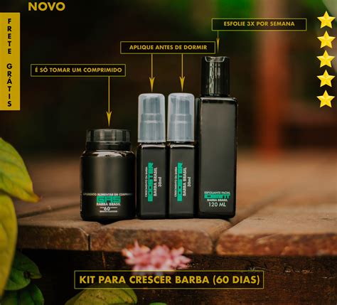 Kit Crescer Barba Dias Esfoliante Booster Gas Produtos Para