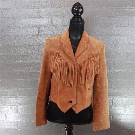 Vintage 70s Fringe Brown Leather Jacket By Ms Pioneer Etsy Uk