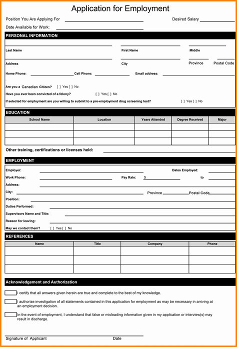 40 Job Application Form Template Word Markmeckler Template Design