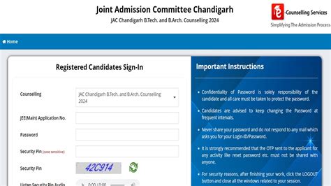 Jac Chandigarh Counselling Round Choice Filling Link Open Apply