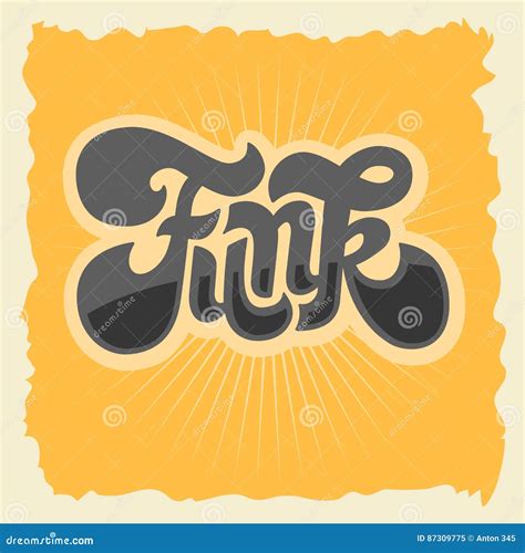 Funk Label Sign Custom Type Design Seventies Lettering. Vector G ...