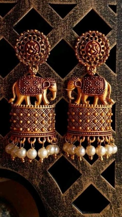 Antique Jumka Earrings Collection Gold Jewelry Fashion Antique