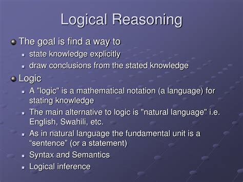 Ppt Logical And Rule Based Reasoning Part I Powerpoint Presentation Free Download Id5069824