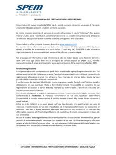 INFORMATIVA SUL TRATTAMENTO DEI DATI Informativa Sul Trattamento