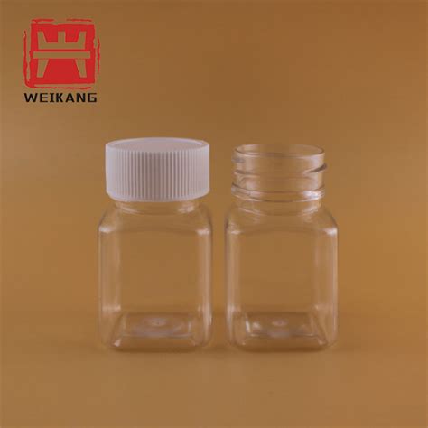 Square Pharmaceutical Grade Pet Plastic Medicine Pill Capsule Bottle