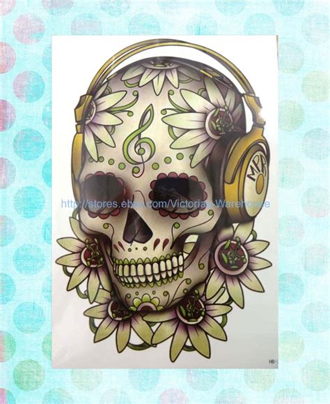 Colorful Sugar Skull Tattoos For Men