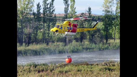 Helicóptero D HAFH BRIF Lubia de maniobras en el río Duero azud