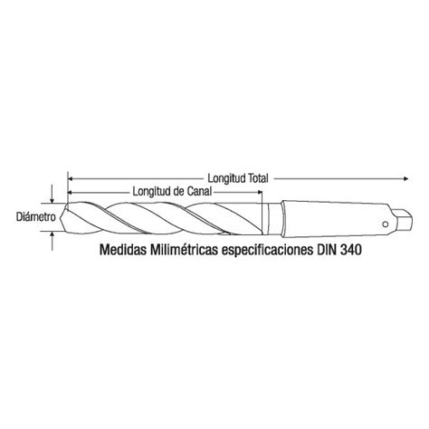 Broca Zanco Morse Cónico No 3 De Ø1 116″ Alta Velocidad M2 Fraccional