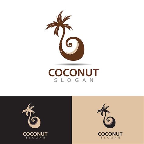 Dise O De Imagen De Logotipo De Coco Producto Natural Del Vector De