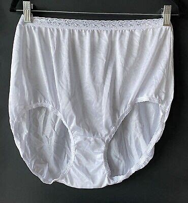 Hanes High Waist Gusset Nylon Bikini Pantie Brief Underwear 10 White Sissy Shiny EBay