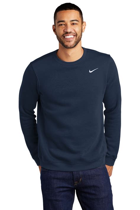 Nike Embroidered Mens Club Fleece Crew Sweatshirts And Sweaters Queensboro