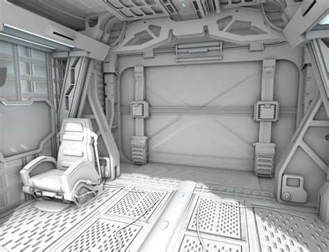 Sci Fi Space Shuttle Cabin Daz 3d