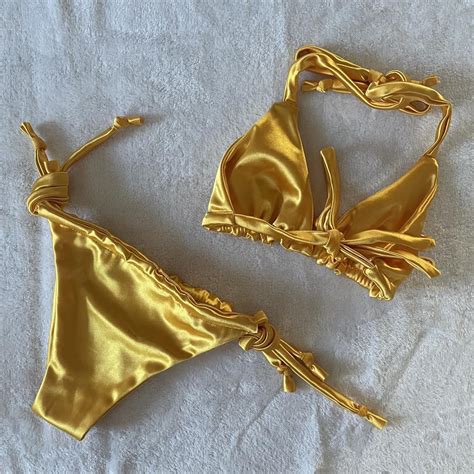 Vem Amber Gold Bikini Set Women Junior Brand Depop