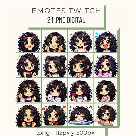 Twitch Emotes Black Curly Hair Girl Brunette Girl Tiktok Emotes Whatsapp Emotes Anime