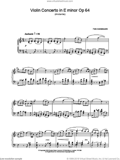 Mendelssohn Bartholdy Violin Concerto In E Minor Op 64 Sheet Music