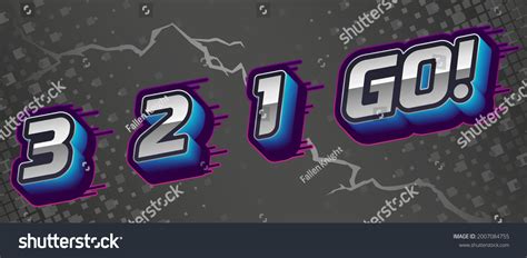 3 2 1 Go Dynamic Letters Stock Vector (Royalty Free) 2007084755 ...