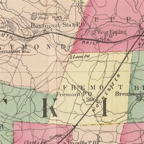 Vintage Map Of Rockingham County New Hampshire 1877 By Ted S Vintage Art