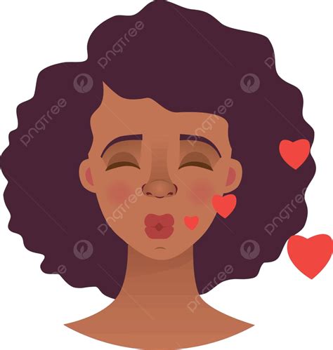 Face Of African Woman Kissing People Illustration Vector Kissing