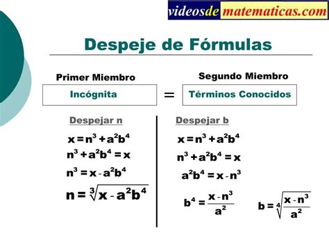 PPT Despeje de Fórmulas PowerPoint Presentation free download ID