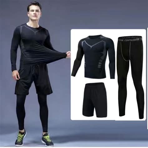 Professional 3 Pieces Men Swimming Suit Sportswear Gym Clothes Top