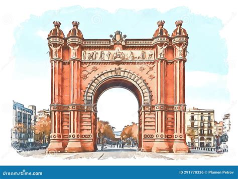 Arc De Triomf A Triumphal Arch In The City Of Barcelona In Catalonia