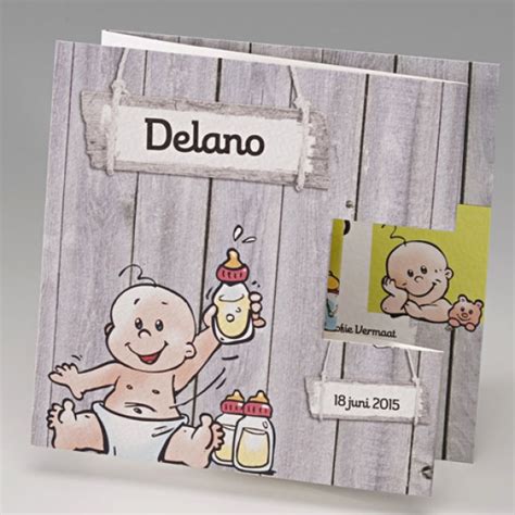 Geboortekaartje Belarto Hello World 713124 Babyinfo Drieluik