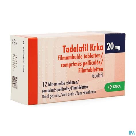 TADALAFIL KRKA FILMOMH TABL 12 X 20MG Apotheek Thiels