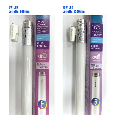 PHILIPS T8 LED ECOFIT Light Tube 2ft 8W 4ft 16W 20W Cool