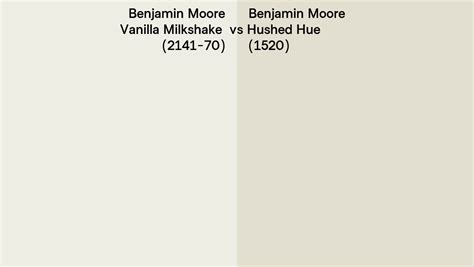 Benjamin Moore Vanilla Milkshake Vs Hushed Hue Side By Side Comparison