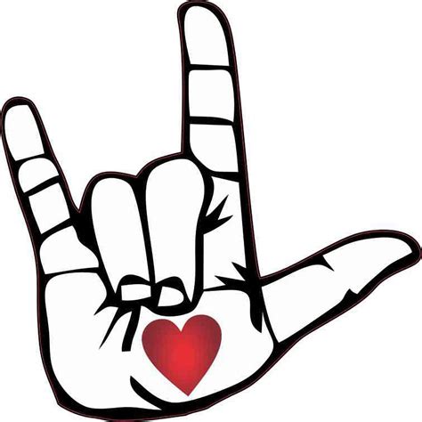 2 5in X 2 5in Heart Hand ASL I Love You Vinyl Stickers Clip Art Library