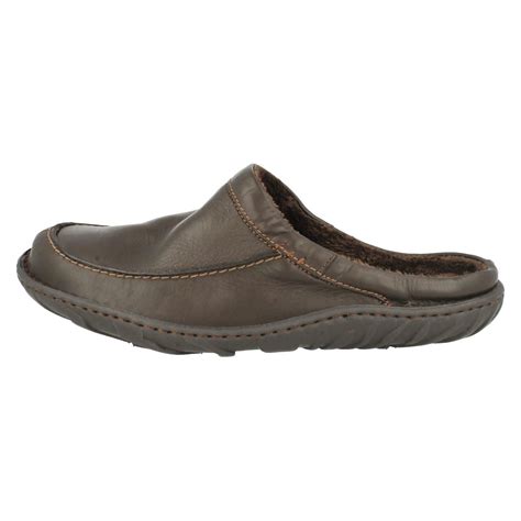 Clarks Mens Leather Open Back Slippers Kite Vasa EBay