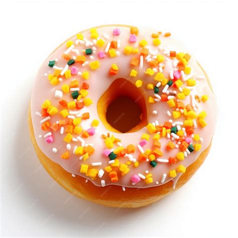 Premium Ai Image Donut With Colorful Sprinkles Isolated On White