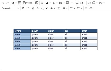 Advanced table formatting - Import from Word | CKEditor Cloud Services Documentation