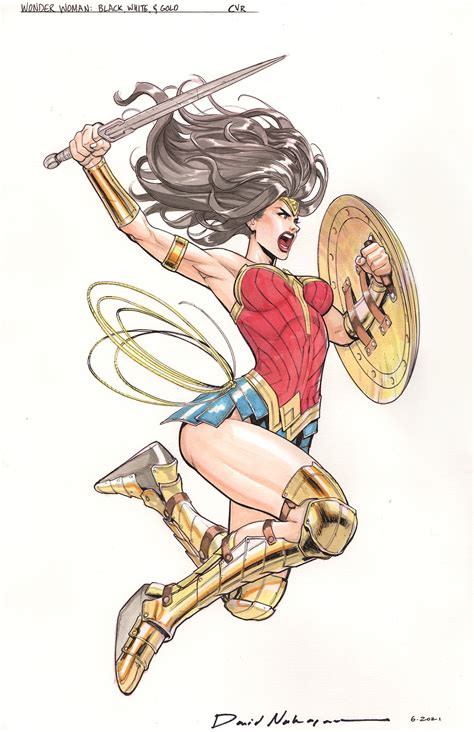 David Nakayama Wonder Woman Black White And Gold 6