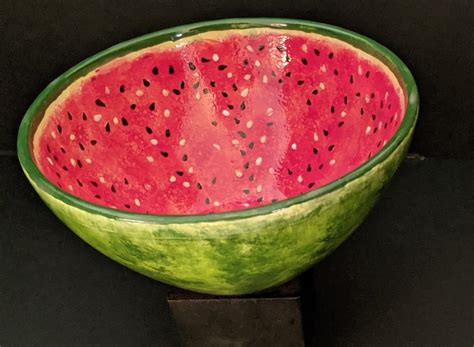 Watermelon Serving Bowl Hand Painted Ceramic Bowls Of Etsy Uk