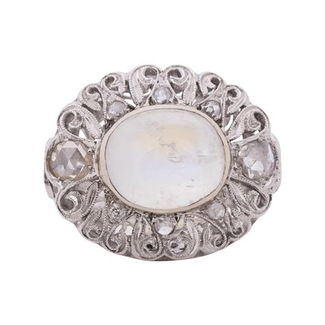 Diamond Scalloped Open Filigree Ring at 1stDibs