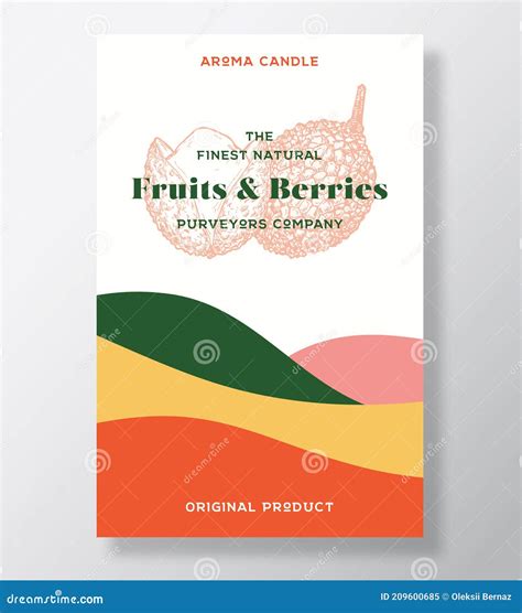 Aroma Candle Vector Label Template Exotic Fruits Scent From Local