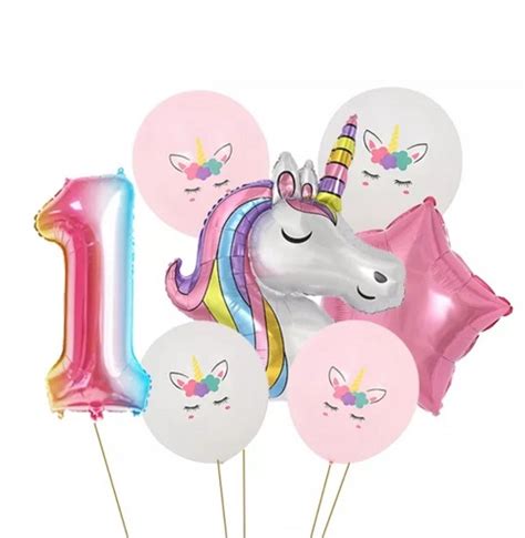 Set Baloane Folie Si Latex Unicorn Cifra Partybaloane