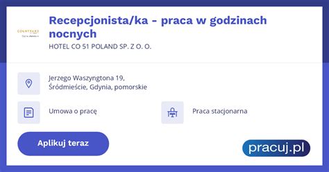 Oferta Pracy Recepcjonista Ka Praca W Godzinach Nocnych Hotel Co