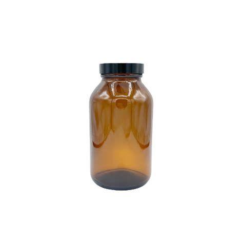 16oz Wide Mouth Amber Glass Jar Replenish