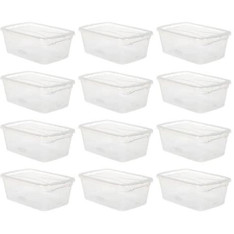 Rubbermaid 6 Qt Latching Plastic Storage Tote Container And Lid Clear