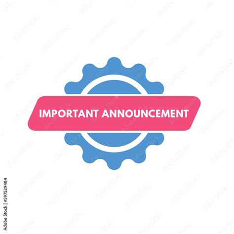 Important Announcement text Button. Important Announcement Sign Icon Label Sticker Web Buttons ...