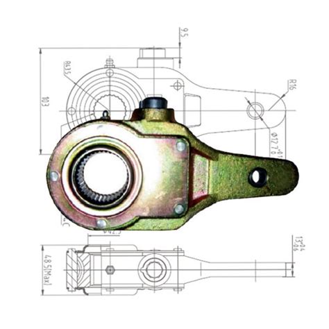 Haldex KN55001 Slack Adjuster 1 25 Inch 24 Spline 5 5 Inch Span