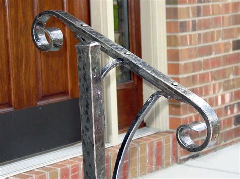 Handmade Hand Forged Textured Iron Handrail By Arc Iron Creations